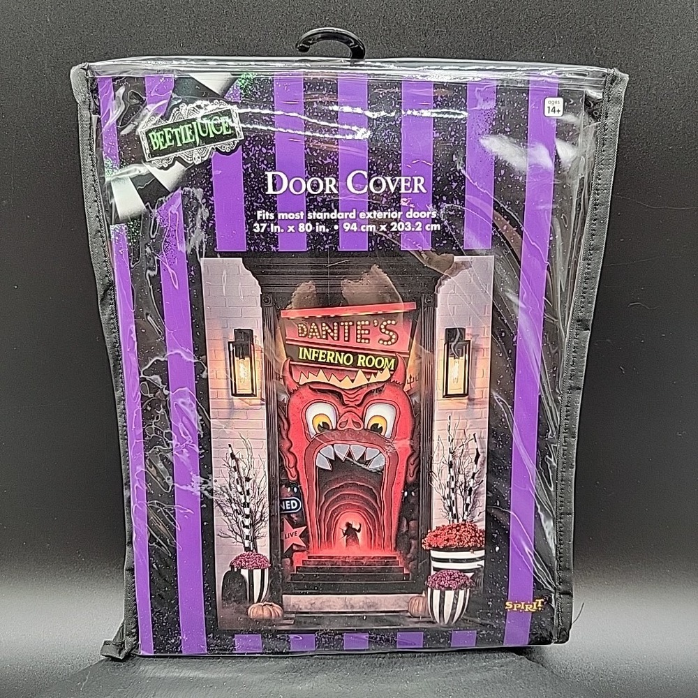 Beetlejuice Dante's Inferno Room Door Cover Halloween Party Decoration Mouth
